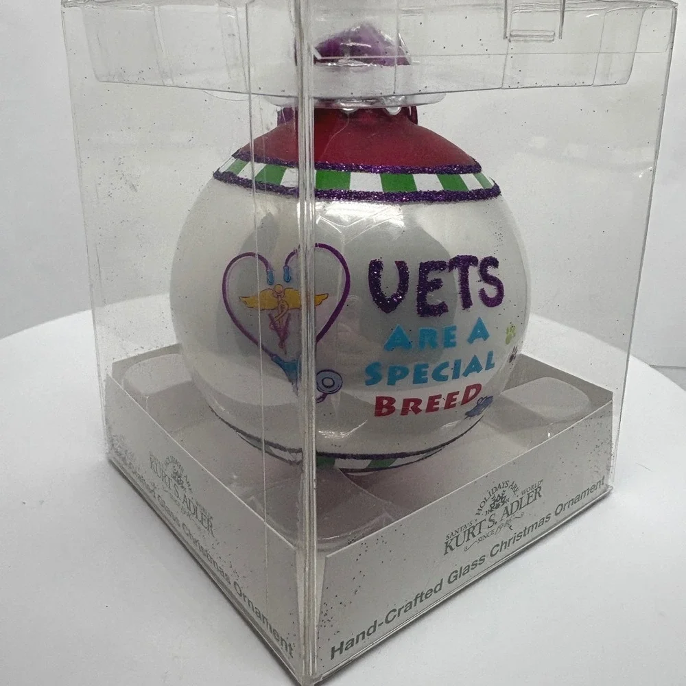 Kurt S Adler Vets Are A Special Breed Glass Christmas‎ Ornament New Veterinarian